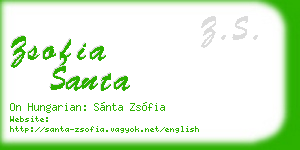 zsofia santa business card