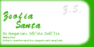 zsofia santa business card